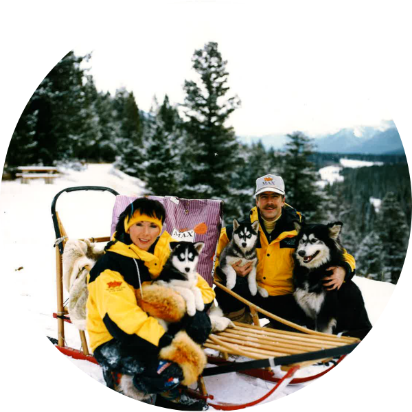 Showy Owl Dog Sledding in Canmore, Alberta
